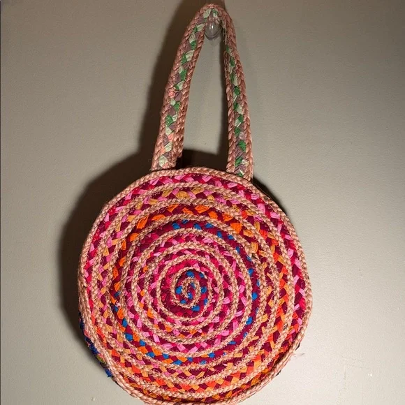 Colorful Spiral Woven Fair Trade Tote Bag - Picture 2 of 6